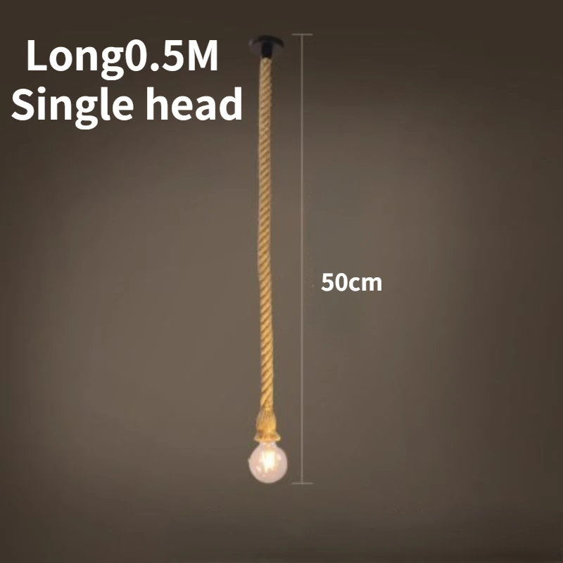 Edison E27 Vintage Chandelier Lamp   Hemp Rope Pendant Light Industrial Hanging  - £128.56 GBP