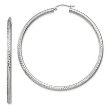 14K White Gold Hoop Earrings Jewelry FindingKing 62mm x 60mm - £274.72 GBP