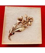 CALLA LILY FLORAL BROOCH / Vintage CARL ART 1/20 - 12K Gold Fill Over St... - £174.24 GBP