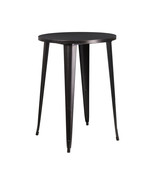 Flash Furniture 30 in. Round Black-Antique Gold Metal Indoor &amp; Outdoor B... - $245.90