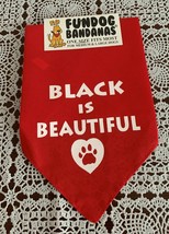 Doggiedanna Black Is Beautiful Red Dog Bandana Medium Large Tie On Scarf - £4.38 GBP