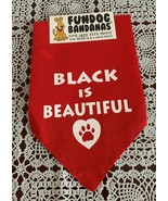 Doggiedanna BLACK IS BEAUTIFUL Red Dog Bandana MEDIUM LARGE Tie On Scarf - £4.29 GBP