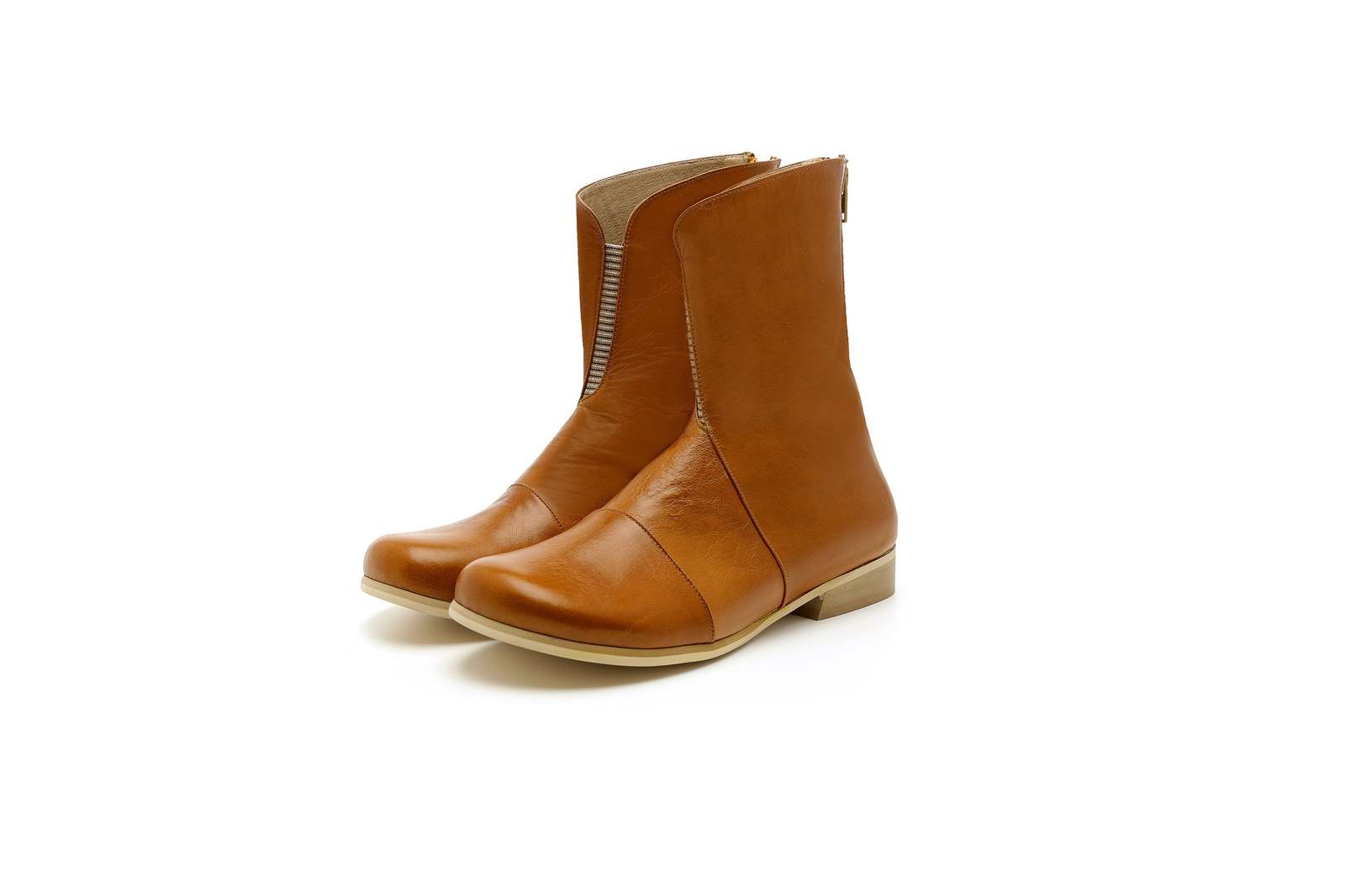 New Brown Women's Flat Nature Sole High Ankle Classic Zipper Dress Boots