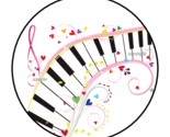 30 PIANO KEYBOARD ENVELOPE SEALS STICKERS LABELS TAGS 1.5&quot; ROUND MUSIC - $2.64
