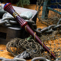 Witches Wizards Faux Wood Fantasy Cosplay Blue Rhinestone Gem Magic Wand... - €14,74 EUR