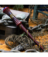 Witches Wizards Faux Wood Fantasy Cosplay Blue Rhinestone Gem Magic Wand... - $311.70 MXN