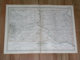 1897 Antique Dated Map Of South Dakota - £19.83 GBP