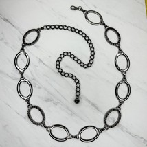 Black Rhinestone Studded Metal Chain Link Belt OS One Size - £16.06 GBP