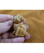 (Y-DOG-SH-556) Tan SHAR PEI PUG gemstone carving dog SHARPEI stone FIGURINE - €11,91 EUR