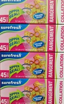 4 X BRAND New SEALED Box of 45 Bags Snack Zipper Seal bag Sz 5.1 in X 4.... - $405.80 MXN