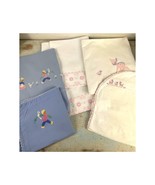 Vintage Baby Linens Lot 12 Embroidered Shams Highchair Covers Sheets Pil... - $51.97 CAD