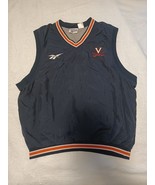 Vintage 90s Reebok Virginia Cavaliers Windbreaker Vest NCAA Size L Cotto... - £22.32 GBP