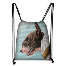 Pug / Husky / German Shepherd Drawstring Bag Boy Girl Portable Backpack 3D Print - £12.85 GBP