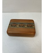 Small Wooden Trinket Box Bears Themed 2.75”X2”X.75” - $19.75