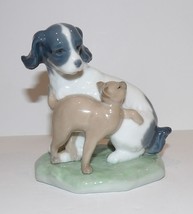 ADORABLE NAO BY LLADRO PORCELAIN DOG &amp; CAT IN HARMONY 4 3/8&quot; FIGURINE - $74.24