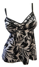 Shore Club Ladies Tankini Swim Top Ebony Frame Tropical Print V-Neck Siz... - $24.99