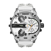 Diesel Men&#39;s DZ7401 Mr Daddy 2.0 White Leather and Silicone Watch - £206.30 GBP