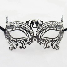 Double Swan Metal Laser Cut Masquerade Mask with Clear Diamonds - £14.06 GBP