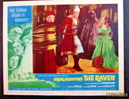 BORIS KARLOFF,VINCENT PRICE,PETER LORRE (THE RAVEN) ORIG,1963 MOVIE LOBB... - £118.70 GBP