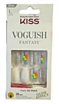 Kiss Voguish Fantasy Fake Nails On Point, Glow Effect, Size Long 28 Nails - £10.25 GBP