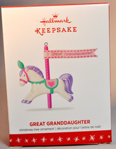 Hallmark: Great Granddaughter - Carousel Horse  - 2016 Keepsake Ornament - £10.62 GBP
