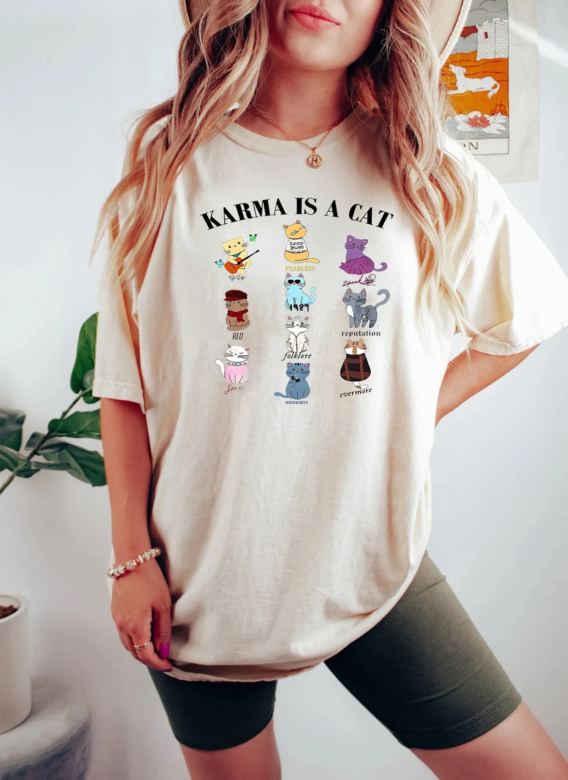 Karma Is A Cat Shirt, Taylor Eras Cat Lover T-shirt , Swiftie Cat Tee Mi... - £14.94 GBP+