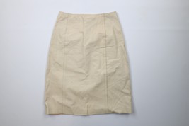 Vintage 70s Streetwear Womens Size 26 Distressed Leather Skirt Cream USA - $49.45