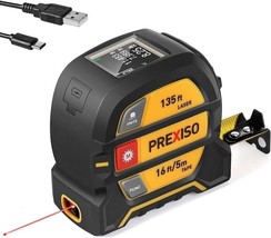 PREXISO 2-in-1 Laser Tape Measure, 135Ft Rechargeable Laser Measurement Tool NEW - £53.60 GBP