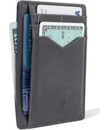 Front Card Pocket Slim Mens Wallet RFID Blocking Plain Waxy Genuine Leat... - £41.44 GBP