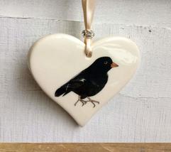 Dimbleby Ceramics Garden Bird Design Heart Shaped Ceramic Decoration Bau... - £14.13 GBP