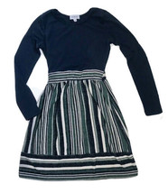 Gilli Navy Blue Olive Green Dress Size Small With Terry Cloth Bottom - $9.90
