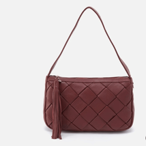 HOBO Kole Leather Shoulder Bag, Luxury Soft Leather Zip Closure Berry Br... - $129.97