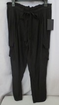 NWT Ramy Brook  Belted  Silky Cropped Pants Women M Black 4 pockets - £119.54 GBP