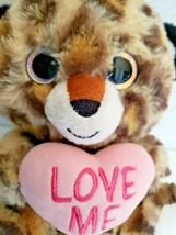 Hobby Lobby Love Me Cheetah Leopard Plush Stuffed Animal Pink Heart  - £12.41 GBP