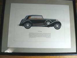 Vintage Framed 1939 4 Litre Bentley Art Print, Hans Muth German Text  - £53.43 GBP