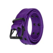 Purple Double Rows Grommet Hole Belt Fabric Canvas 2 Holes - £12.85 GBP