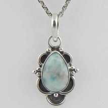 925 Sterling Silver Larimar Handmade Necklace 18&quot; Chain Festive Gift PS-2184 - £23.30 GBP
