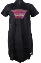 Neues Odd Molly Womens Casual Black Cotton besticktes Tunika-Kleid mit... - £40.64 GBP