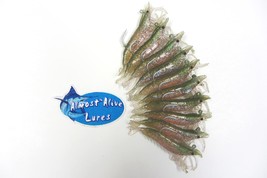 Almost Alive Lures Soft Plastic Shrimp Bait 3.25&quot; Natural Rigged 10 Pack - £14.14 GBP
