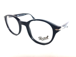 New Persol 3144-V 95 47mm Rx Round Black Men&#39;s Eyeglasses Frame Italy - £134.01 GBP