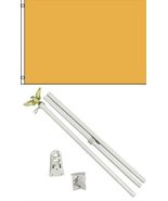 AES 2x3 2&#39;x3&#39; Advertising Solid Gold Flag White Pole Kit - £23.60 GBP