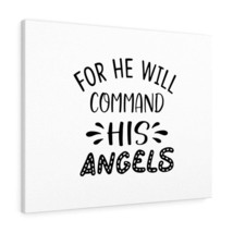  Command His Angels Bible Verse Canvas Christian Wall Art Ready  - £59.61 GBP+
