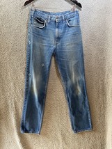 Vtg American Edition Jeans Mens 32x34 Blue Denim Whiskers Holes Distressed USA - £10.61 GBP
