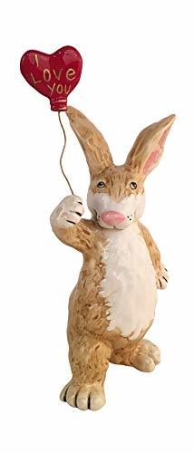 Bunny Rabbit 20376 Holding I Love You Balloon Ceramic Figurine 8" H - $29.69
