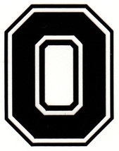 Reflective Black Ohio State Buckeye Block O 3.5 inch  motorcycle helmet decal - $4.45