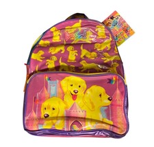 Lisa Frank Vintage 90s Golden Retriever Dogs Full Size Backpack Brand Ne... - $93.50