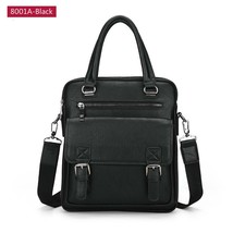 Men&#39;s Leather Handbag Business Briefcase For Men Two Pocket Messenger Ba... - £59.57 GBP