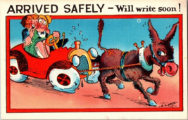 Postcard Comic Humor Arrived Write Soon  #C218 Unposted  1940s 5.5 x 3.5 - $5.86