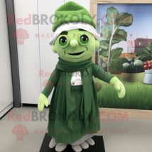 Spinach mascot costume character dressed with a Dress Shirt and Scarves - $1,279.00