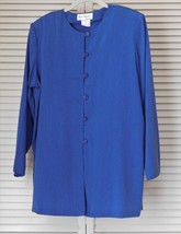 Susan Graver S.G. Sport Button Front Tunic MEDIUM Denim Blue - $39.99